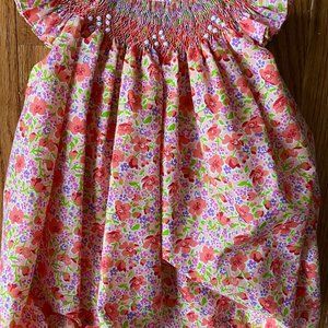 Spring Girl's Colorful Smocked Bubble